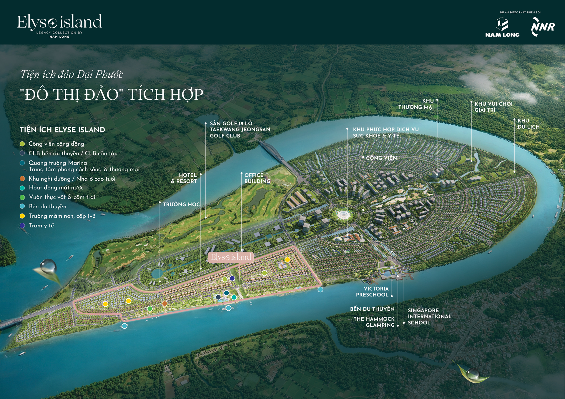 Tiện ích Elyse Island - Đô thị đảo đại phước tích hợp
